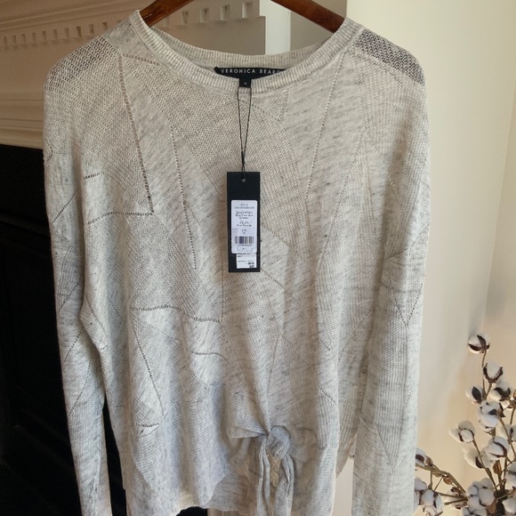 NWT $295 Veronica Beard Elina Crew Neck Sweater XL in Grey Melange - Picture 4 of 12